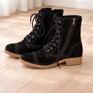 Roan by Bed Stu Suede Lace Up Combat Boots